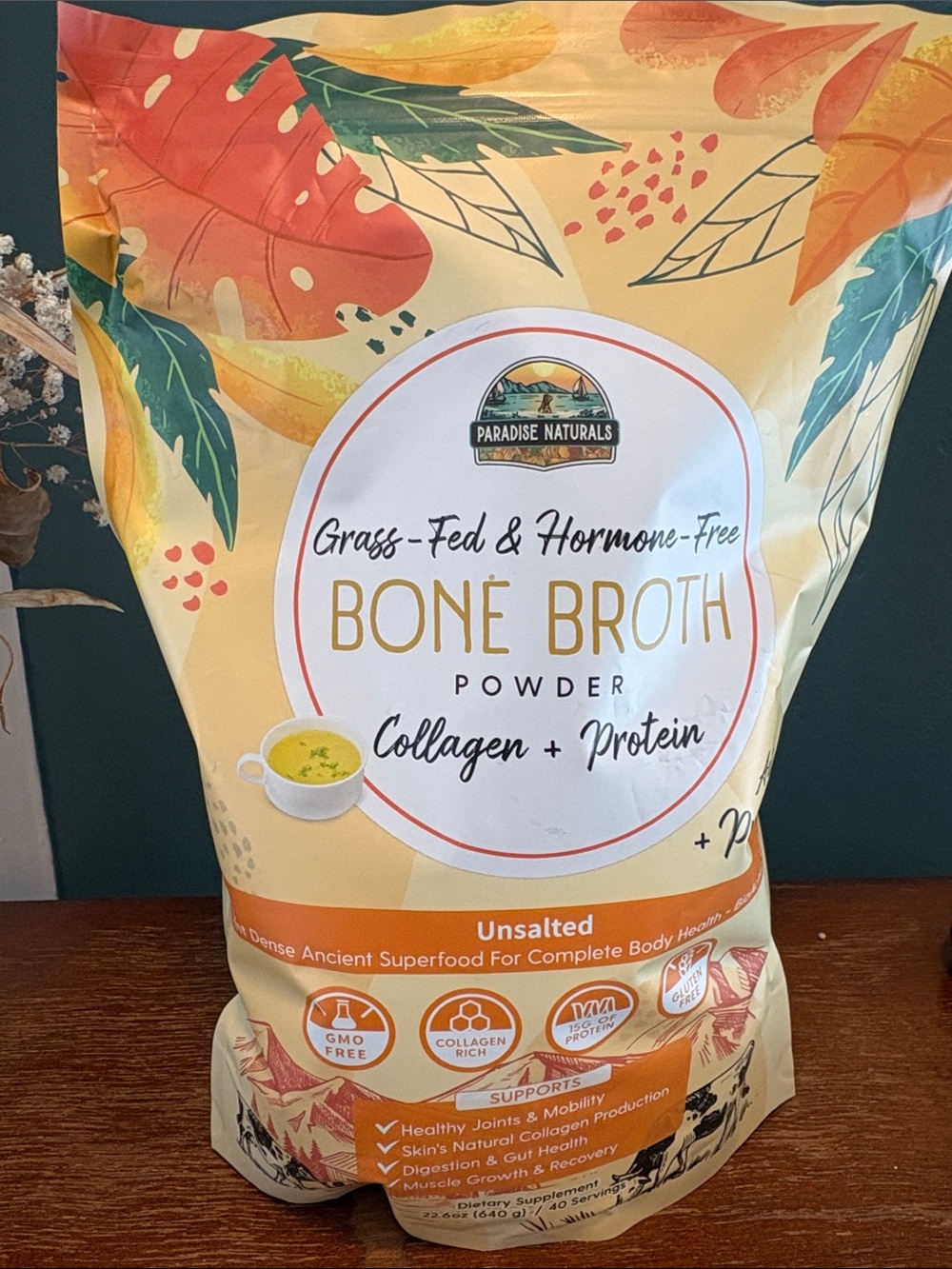 Unsalted Bone Broth Powder - Yellow